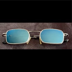 Vintage Diesel Metal Chrome Frame Blue Mirrored Sunglasses